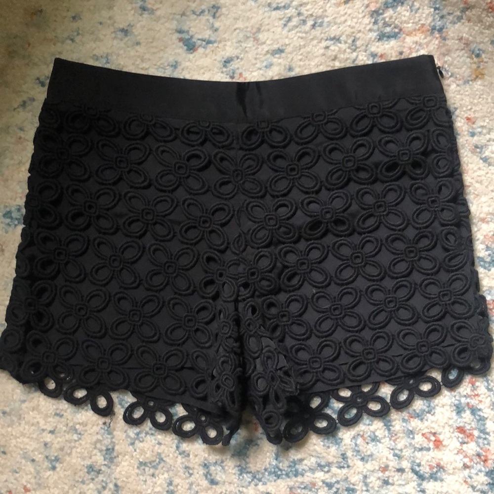 Club Monaco black crochet shorts 0